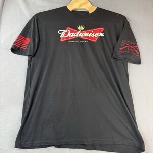Grunt Style T-Shirt 'Dadweiser' Mens 3XL Black Cotton Blend Fathers Day Gift